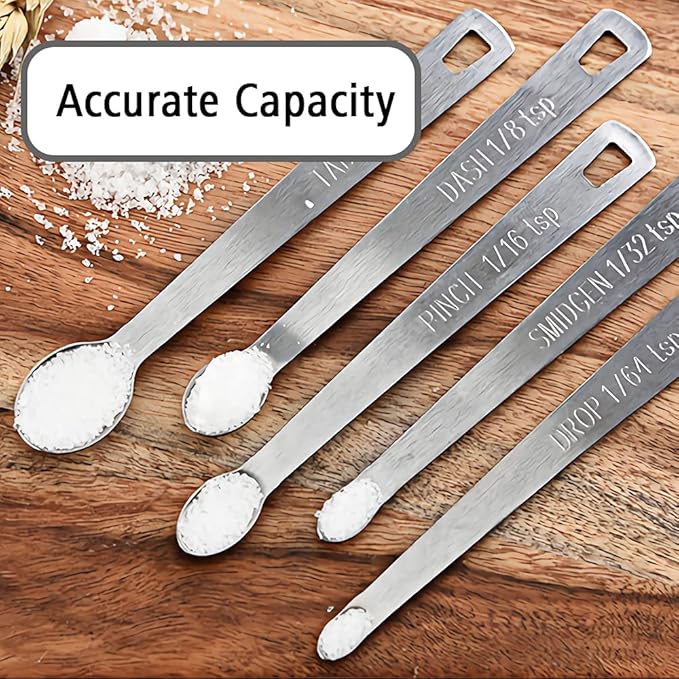 2PCS 1/5 Teaspoon(1/5tsp, 1ml) Single Tiny Measuring Spoon, Small Individual Stainless Steel Measure Spoons Only