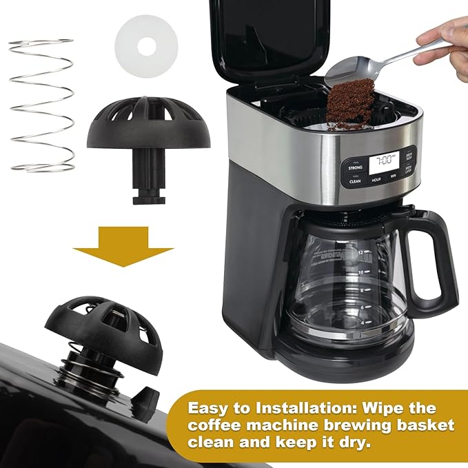 2-Pack Coffee Machine Brew Basket Bottom Spring Loaded Stopper Kits Fits for Mr Coffee Black and Decker Hamilton Coffee Maker Parts, Replace 990117900 990237500 185774-000-000 112435-000-000