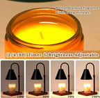 Modern Candle Warmer Lamp with Timer, Dimmable Candle Lamp Warmer, Men Women Christmas Birthday Gifts, Black Candle Warmer, Adjustable Candle Light Warmer, Cozy Living Room Bedroom Home Decor