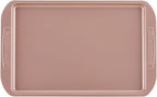 Farberware Nonstick Bakeware, Nonstick Cookie Sheet / Baking Sheet - 10 Inch x 15 Inch, Rose Gold Red