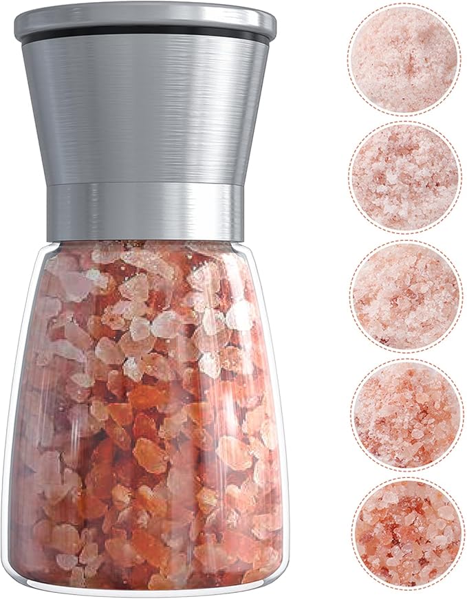 Ebaco Original Stainless Steel Salt or Pepper Grinder - Top Spice Mill with Ceramic Blades, Brushed Stainless Steel and Adjustable Coarseness By Pepper Grinder （Single Package）
