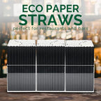 7.75 inch Disposable Black Paper Drinking Straws Bulk (Case of 4,000 ct.) - for Cocktail, Bars, Restaurants - Biodegradable
