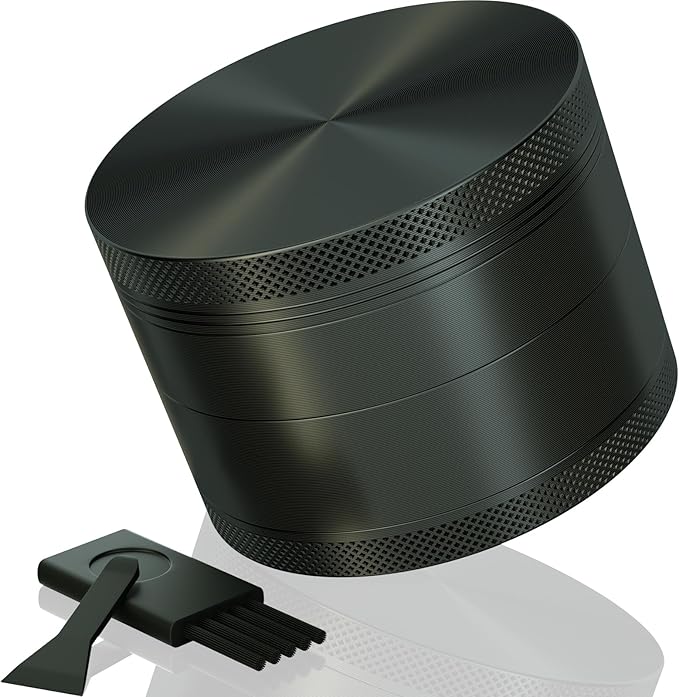 Grinder for Kitchen Spices, 3" Large Size Durable Aluminum Alloy Manual Spice Mills (Black)