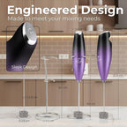Zulay Kitchen Patented Tornado Triple Whisk Milk Frother with 4 Duracell Batteries – Handheld Foam Maker for Coffee, Lattes, Matcha & Hot Chocolate – Rich, Creamy Froth in Seconds - Galaxy