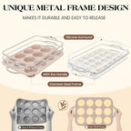Vinino 2Packs Silicone Muffin Pans for Baking with Metal Reinforced Frame, 12 Cups Regular and 24 Cups Mini Nonstick Cupcake Pan, BPA Free Oven Dishwasher Safe Baking Mold for Muffins Cupcakes