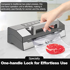 Upgraded Precision Fast-Vacuum Sealer, LIWUNON Commercial Full Automatic Food Vacuum Sealer Machine, Double Heat Seal, Built-in Cutter&Bag Storage, Powerful Food Vacuum Saver, 2 Bag Rolls&hose