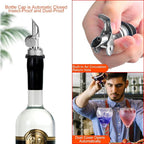 12PCS Weighted Liquor Bottle Pourers, Auto Flip Olive Oil Spout, Stainless Steel Olive Oil Dispenser Spout, Alcohol Pourer Spouts, Liquor Pourers for Suitable About 3/4" Bottle Mouth