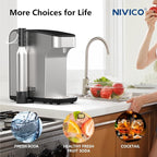 Carbonator, Soda Maker, Ice Cold Sparkling Water Maker, Water Cooler, Compatible with Screw-in 60L CO2 Cylinder (Not Included), Carbonator with 1.5L water tank, Touch Screen (Starry Silver)