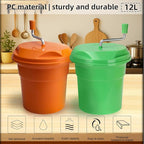 2.5 Gallon Salad Spinner,Large Capacity Vegetable Friuts Salad Dryer,Commercial Manual Salad Mixer for Restaurants Kitchen & Catering,Green & Orange. (Orange, 2.5 Gallon)