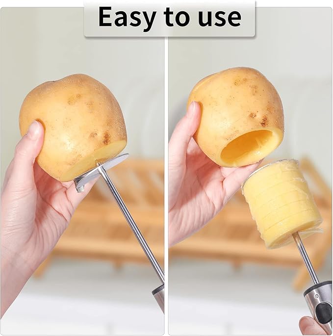 Newness Multi-Purpose Veggie Drill with Sharp Blade and Ergonomic Anti-Slip Handle, 4 Sizes for Coring and Hollowing out Zucchini, Potatoes, Carrot