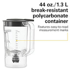 Hamilton Beach Commercial 908R 44Oz Bar Blender, 2 Speed, 1 HP, Black (HBB908R)