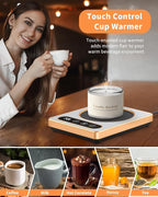 Maestri House ETL Listed Coffee Mug Warmer with 4 Temp Settings & 1-12 Hour Timer, Auto Shut Off for Desk, Smart Electric Beverage Warmer, Candle Melter for Home and Office (Gold)
