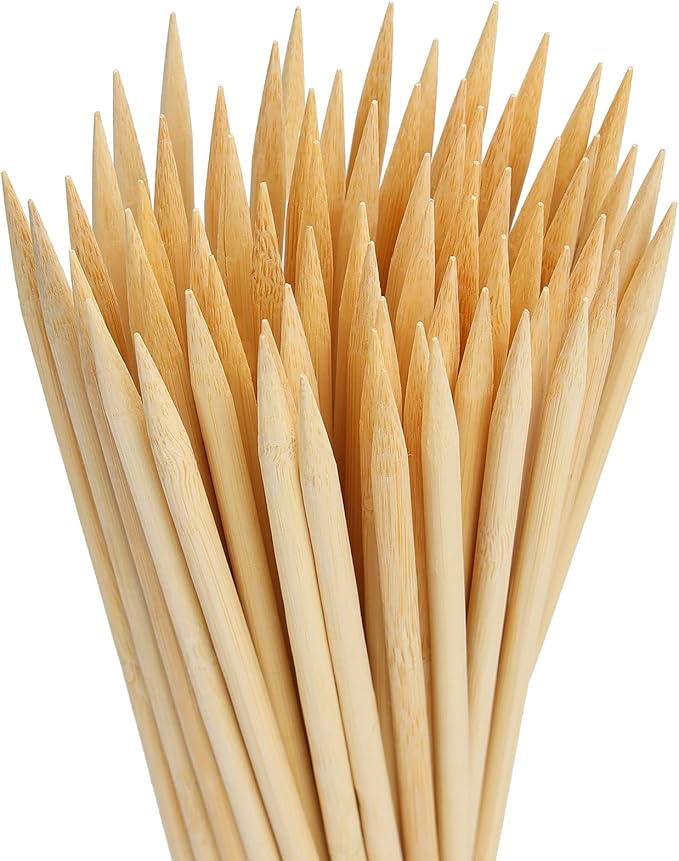 HANSGO Bamboo Skewers, Φ=5mm 12 Inch - Natural Wooden Skewers for Grilling, Appetizers, Fruit, Chocolate Fountain, Barbecue & Crafts, 70PCS