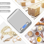 Digital Shipping Scale,Stainless Steel Panel, Accurate Portable Postal Scale for Packages, Small Business,Kitchen, Food, Handmade, Liquids, and Boutique (Silver Black Rechargeable(10kg/1g))