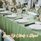 BRILLMAX 10 Pack Sage Green Tablecloths for 6 Foot Rectangle Tables 60 x 102 Inch - 6ft Rectangular Bulk Linen Polyester Fabric Washable Cloth Cover for Wedding Reception Banquet Birthday Party