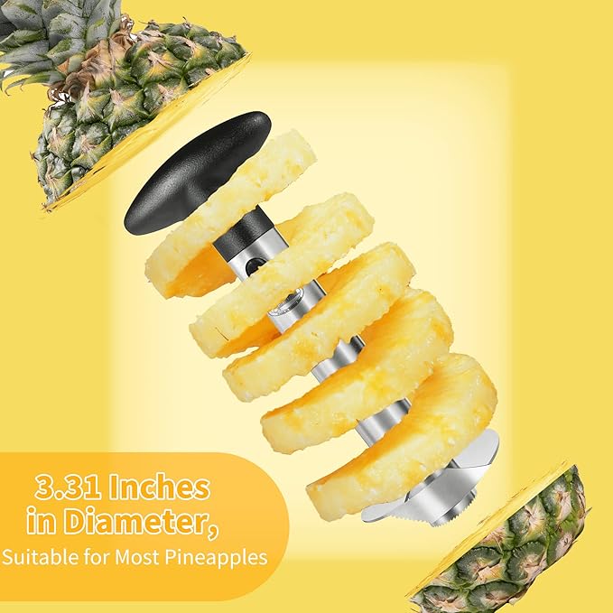 Pineapple Corer, [Upgraded, Reinforced, Thicker Blade] Newness Premium Pineapple Corer Remover, Stainless Steel Pineapple Core Remover Tool for Home & Kitchen with Sharp Blade for Diced Fruit Rings