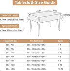 Textured White Fabric Table Cloth Rectangle, Spill Proof & Reusable Faux Linen Tablecloth for 8 Foot Rectangular Table, Easy Clean for Dining Banquet Wedding, 54 x 108 Inch