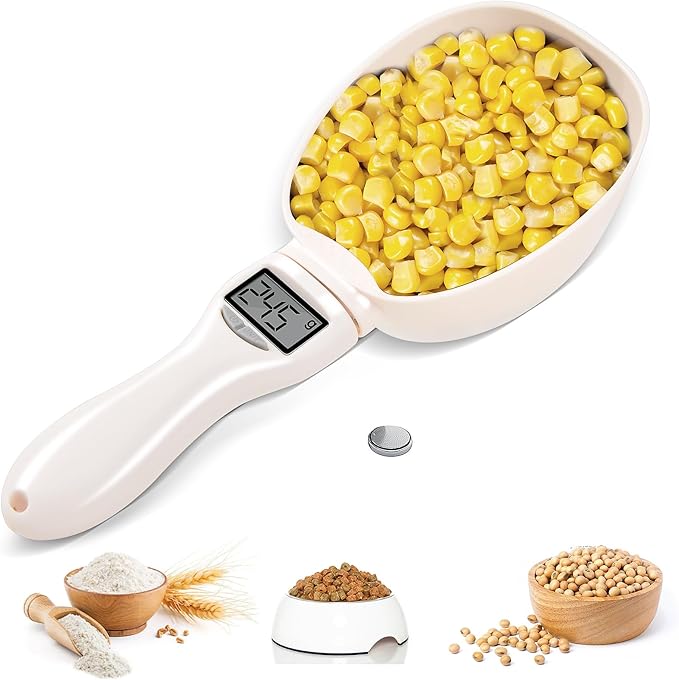 Digital Measuring Spoon, Weighing Food Measuring Scoop Scale, LCD Electronic Food Scale for Kitchen Gadget, Baking Cooking Coffee, Pet Dog Cat Food, High Precision Grams Measuring Cup, Mom Gifts