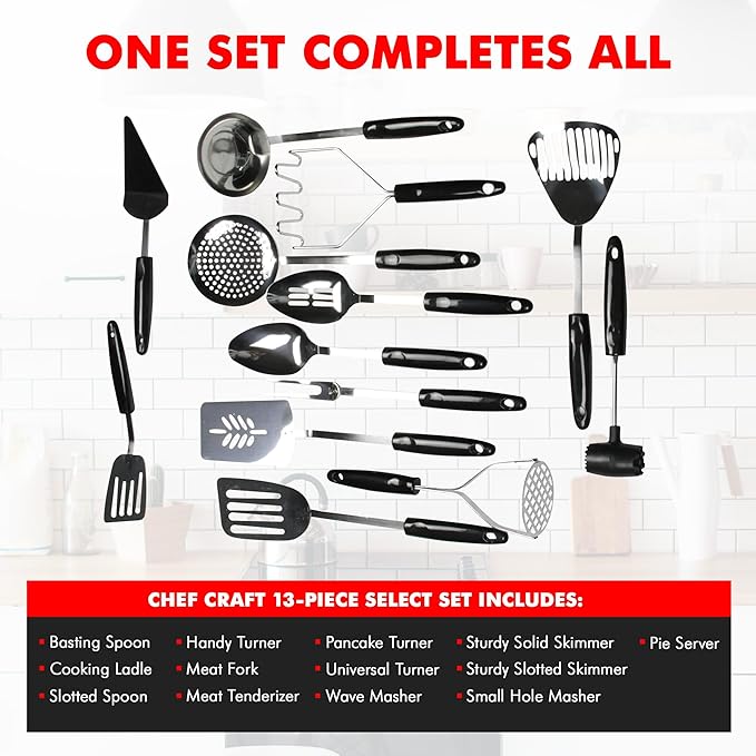Chef Craft Select Sturdy Skimmer, 13.25 inch, Stainless Steel
