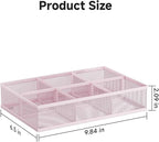 Tea Bag Organizer 6 Grids. Mesh Tea Bag Holder with Handle, Teabag Holder, Tea Station Organizer for Countertop, Pantry, Kitchen, Cabinet - Pink