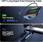 Super Fast Charger Type C, 25W USB C Wall Charger Fast Charging for Samsung Galaxy S25 Ultra/S25/S25+/S24+/S24 Ultra/S24/S24+/S23 Ultra/S22 Ultra/S21 Ultra with 12FT Long Type C Charger Cable 2Pack
