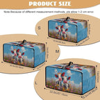 Cow Butterfly Flower Print Toaster Oven Cover, Dust-proof Heat-resistant Air Fryer Cover with Accessory Pockets, Kitchen Small Appliance Protector, (Medium-16.1*19.71*10 inches)