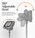 Digital Candy Thermometer with Pot Clip, 10" Long Stainless Steel Probe, Instant Read Kitchen Thermometer for Cooking, Baking, and Candy Making (Gray)