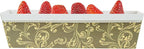 Restaurantware Paper Loaf Pan 100 Count 10 x 3.6 x 2.5 Inches 42 Oz Greaseproof Baking Loaf Mold, Vintage Floral Design Oven Safe Freezer Safe Rectangular Green Baking Pan For Cakes And Bread