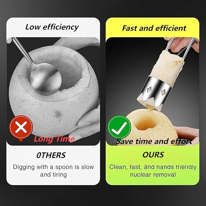 Bell Pepper Corer, Apple,Pepper, Pineapple, Pear Corer, 304 Stainless Steel Apple Core Remover Tool for Vegetable Fruit Practical Kitchen Gadget Tools-Easy to Clean