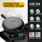 EDGING CASTING 2-in-1 Pre-Seasoned Cast Iron Dutch Oven Pot with Skillet Lid Set, 10" Skillet 3QT Pot for Cooking, Baking, Frying and Camping