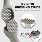Zulay Kitchen Premium Garlic Press Set – Rust Proof & Dishwasher Safe Garlic Mincer Tool with Silicone Garlic Peeler & Brush, Easy Squeeze & Clean, Ergonomic Soft Grip Handle - Medium – Silver
