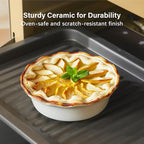 ONEMORE Mini Pie Pans, 6.8 inch Ceramic Pie Dish for Baking Nonstick Small Pie Pans Deep Dish Pie Plates Mini Tart Pans, Ideal for Chicken Pot Pie & Desserts, Individual Pot Pie Baking Dishes Set of 4