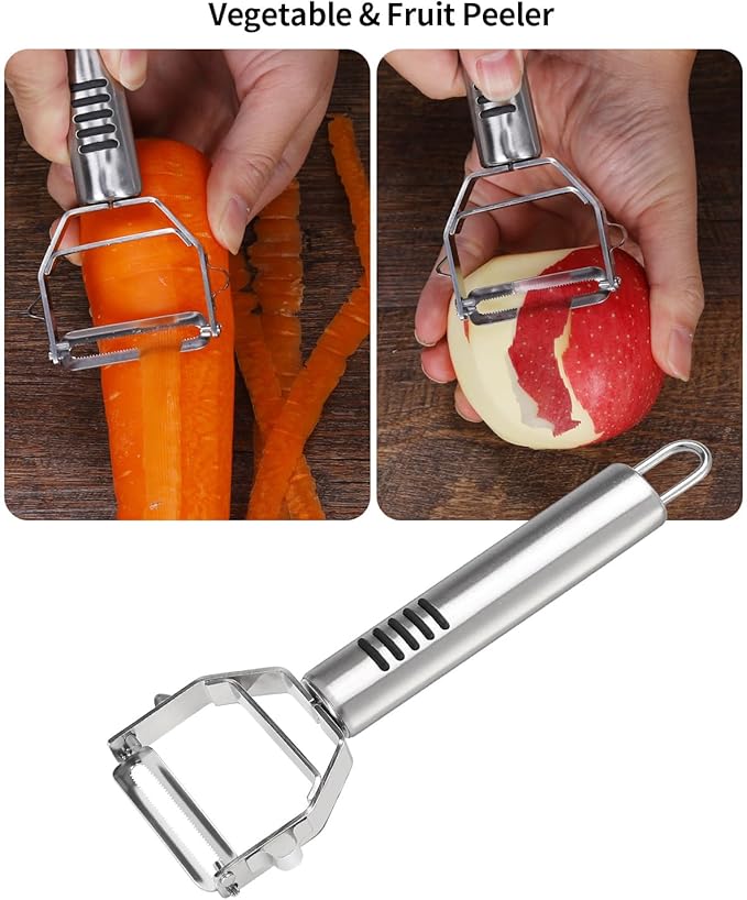 BURLIHOME 12 Pack Vegetable and Fruit Carving Tools, Chef Garnish Tools, Melon Baller Scoop Set, Lemon Zester, Vegetable Peeler, Apple Corer, Stainless Steel Carving Knife Set for Fruits
