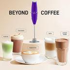 Zulay Kitchen Patented Tornado Triple Whisk Milk Frother with 4 Duracell Batteries – Handheld Foam Maker for Coffee, Lattes, Matcha & Hot Chocolate – Rich, Creamy Froth in Seconds - Purple