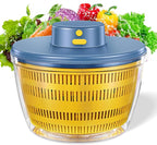 Vegetables Washer Dryer,4L Large Capacity Fruit Vegetable Strainer Spinner,USB Electric Salad Lettuce Spinner,Automatic Compact Salad Cleaner and Dryer for Home Kitchen(Blue)