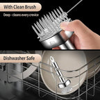 316 Stainless Steel Meat Tenderizer Tool, 24 Sharp Needles, BOMANSI BOMS Steak Tenderizer, Tenderizing Steak, Beef, Chicken, Pork, Barbecue, Marinating, Chicken Tenderizer with free cleaning brush