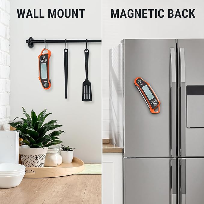 TempPro TP710 Instant Read Thermometer for Cooking, 2-in-1 Meat Thermometer Digital with 2 Probes & 2 Temperature Display, Kitchen Thermometer for Oven, Grilling, Smoker, BBQ (Previously ThermoPro)