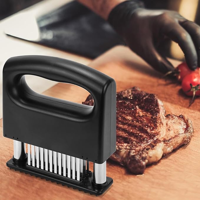 Meat Tenderizer Tool, Meat Tenderizer Stapler with 48 Stainless Steel Ultra Sharp Needle Blades, Compact Cooking Tool for Tenderizing Beef Chicken Turkey Steak Veal Pork