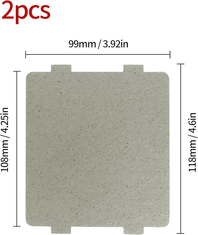 2 PCS Waveguide Cover, Universal Mica Sheet for Microwave Oven, Cut to Size, 108mmX99mm
