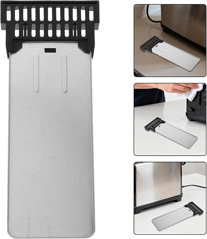 Garneck Heat-resistant Metal Crumb Tray Replacement with Plastic Handle for Bread Maker and Toaster Oven Removable Fit Crumb Collector for Easy Cleaning and Kitchen Use