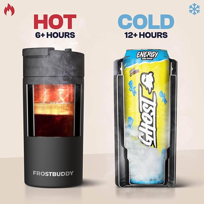 Frost Buddy Universal Can Cooler - Fits all - Stainless Steel Can Cooler for 12 oz & 16 oz Regular or Slim Cans & Bottles - Stainless Steel (Teal Glitz)