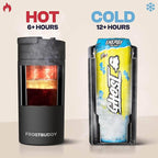 Frost Buddy Universal Can Cooler - Fits all - Stainless Steel Can Cooler for 12 oz & 16 oz Regular or Slim Cans & Bottles - Stainless Steel (Police)