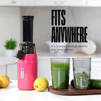 Ventray Ginnie Mini Cold Press Juicer, Small Slow Masticating Juicer for Vegetables and Fruits, High Juice Yield, Easy to Clean, Space-Saving, Fit for Personal/Travel/Picnic/Office - Pink