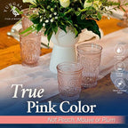 Yungala Pink Highball Glasses Set of 6 Tall Drinking Glasses 10 oz