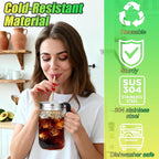 Palksky Mason Jar Lids with Straw Hole & Handle for Regular Mouth Jars, Leak-Resistant Drinking Lids with Extra Silicone Rings, Mason Jar Straw Lids for Iced Coffee, Lemonade, Juice (1 Pack)
