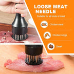 Stainless Steel Meat Tenderizer Tool, Meat Mallet Pounder with 21 Sharp Needles for Tenderizing and Pounding Steak, Beef Pork Chicken BBQ And Poultry (BLACK)