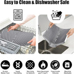 TIKNIK Silicone Dish Drying Mat, Stone Drying Mat for Kitchen Counter with Built-In Drain, Non-Slip Drain Pad with Built-in Drain, Heat Resistant Stone Drying Mat, 1Pcs 20" x 15", Grey