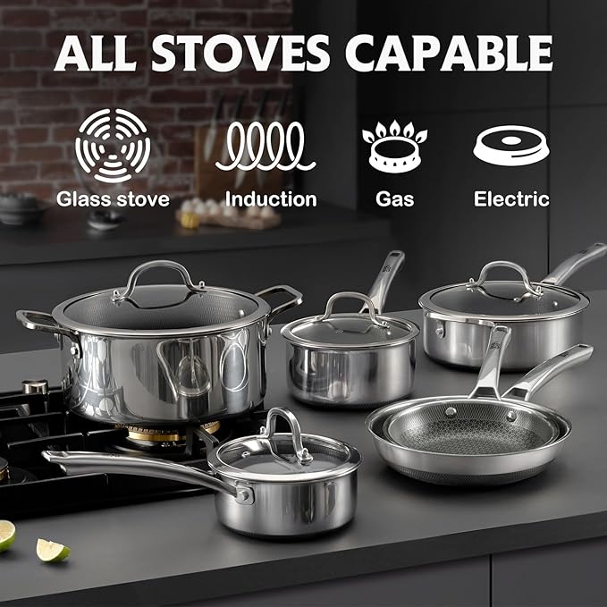 Saute Pan,Hybrid Non Stick 6.5 Quart Everyday Braiser pan,Chicken Fryer, PFOA Free Cookware,12.5 inch Deep Frying Pans with Lid,Dishwasher and Oven Safe,Works on Induction,Ceramic and Gas Cooktops