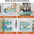 Mystozer Magnetic Spice Rack for Refrigerator, Kitchen Organizer and Storage Shelf, Blue (6 Pack)…