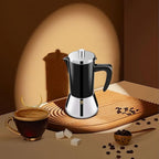 6 Cup Thickened 304 Stainless Steel Moka Pot Stovetop Espresso Maker Cafeteras Italian Percolator Espress Makers Capable Greca Mocha Coffee Machine for Induction Home and Camping 300ml 10oz